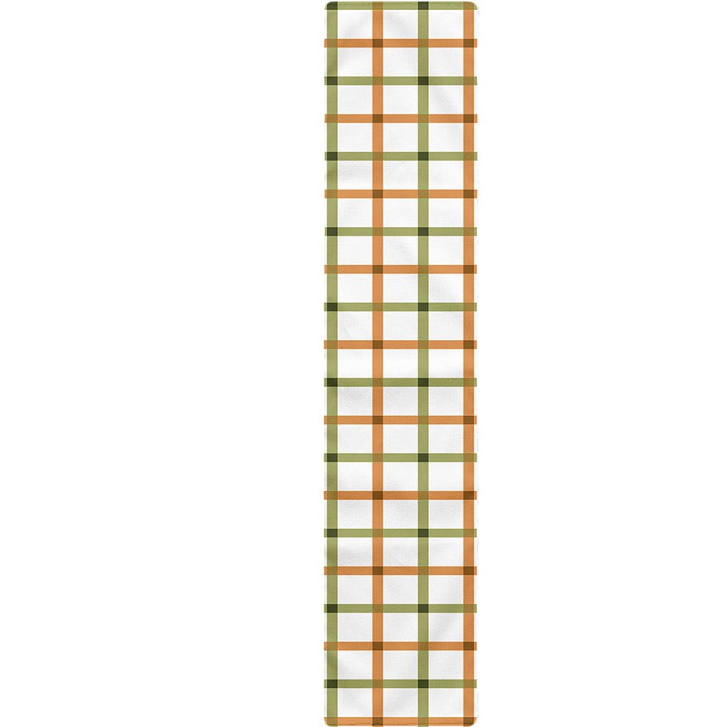 Green And Orange Tattersall Print Table Runner