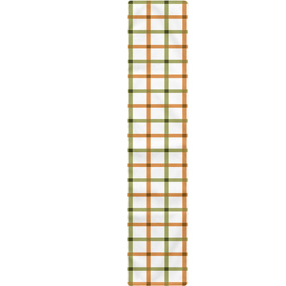 Green And Orange Tattersall Print Table Runner