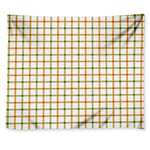 Green And Orange Tattersall Print Tapestry