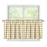 Green And Orange Tattersall Print Tier Curtains