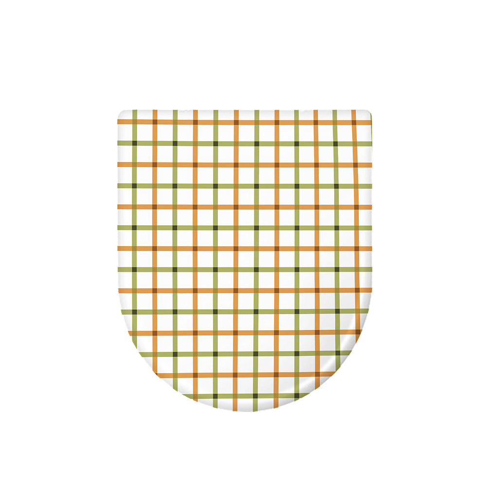 Green And Orange Tattersall Print Toilet Lid Cover