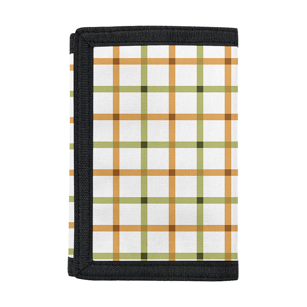 Green And Orange Tattersall Print Trifold Wallet