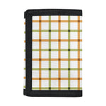 Green And Orange Tattersall Print Trifold Wallet