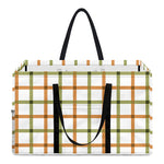 Green And Orange Tattersall Print Utility Tote Bag