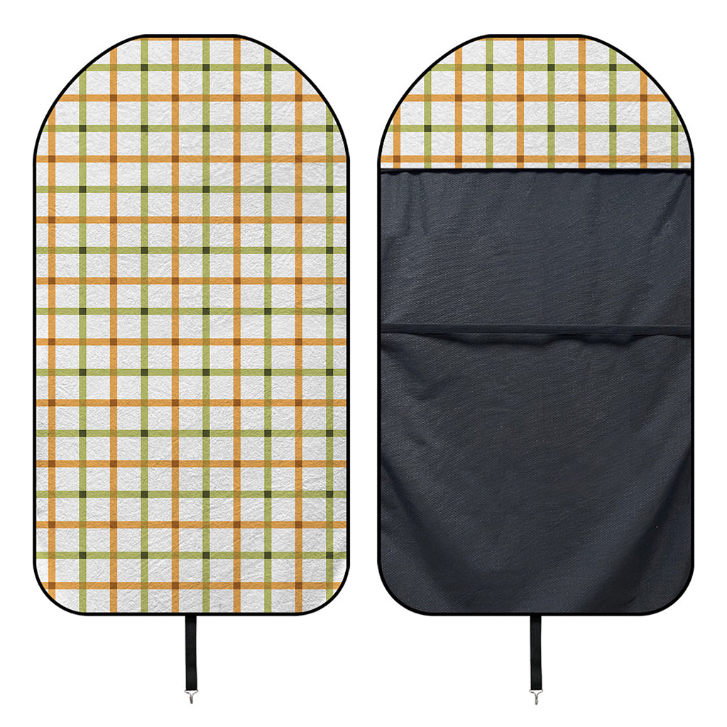 Green And Orange Tattersall Print Waterproof Car Seat Cover
