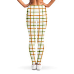 Green And Orange Tattersall Print Women's Leggings