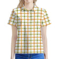 Green And Orange Tattersall Print Women's Polo Shirt