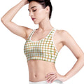 Green And Orange Tattersall Print Women's Sports Bra