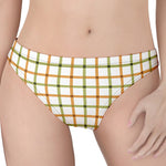 Green And Orange Tattersall Print Women's Thong