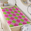 Green And Pink Argyle Pattern Print Changing Pad Cover