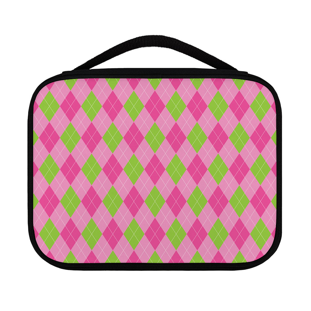Green And Pink Argyle Pattern Print Classic Bible Case