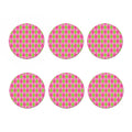 Green And Pink Argyle Pattern Print Coaster Set