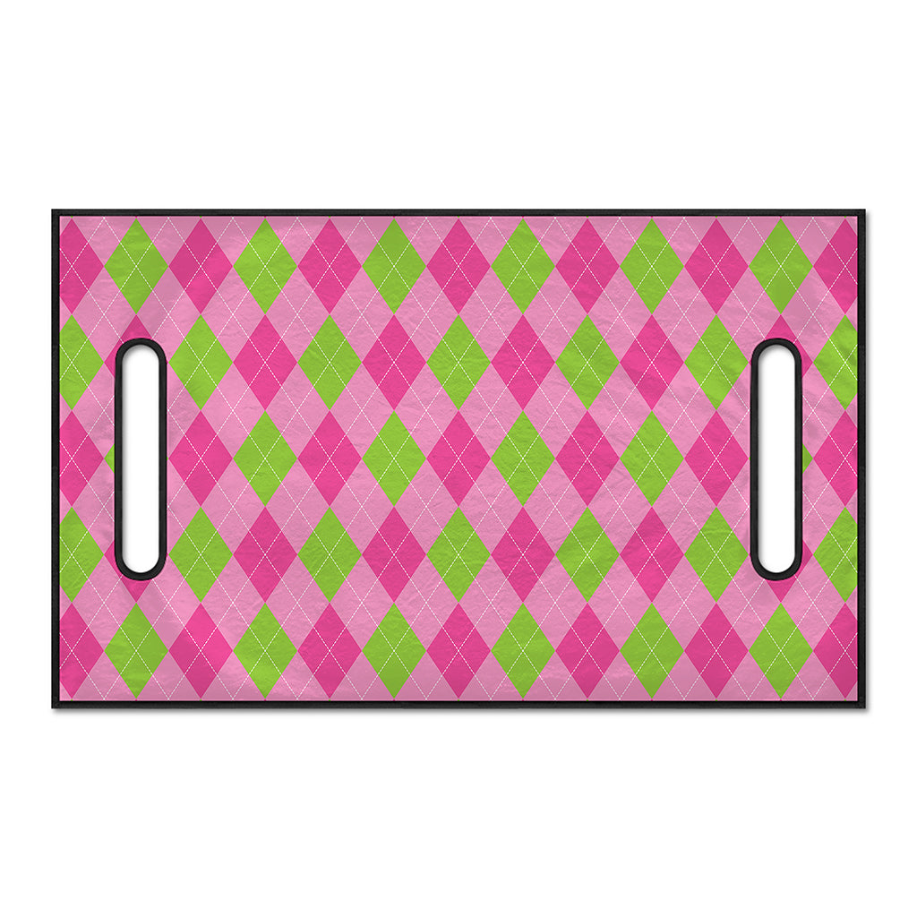 Green And Pink Argyle Pattern Print Golf Cart Seat Cover