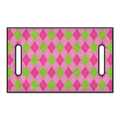 Green And Pink Argyle Pattern Print Golf Cart Seat Cover