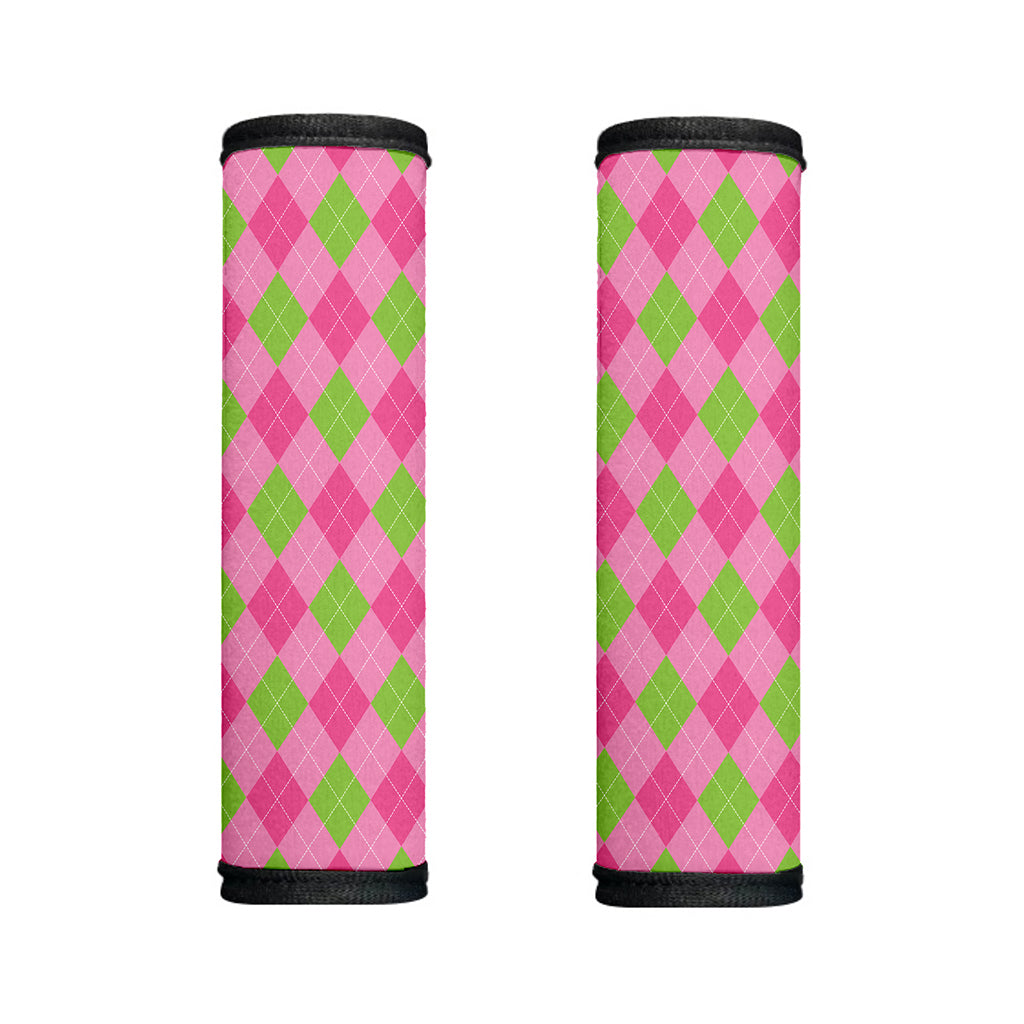 Green And Pink Argyle Pattern Print Handle Covers
