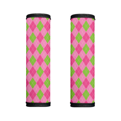 Green And Pink Argyle Pattern Print Handle Covers