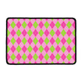 Green And Pink Argyle Pattern Print Kitchen Mat