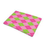 Green And Pink Argyle Pattern Print Pet Cooling Mat Cover