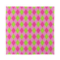 Green And Pink Argyle Pattern Print Silk Bandana