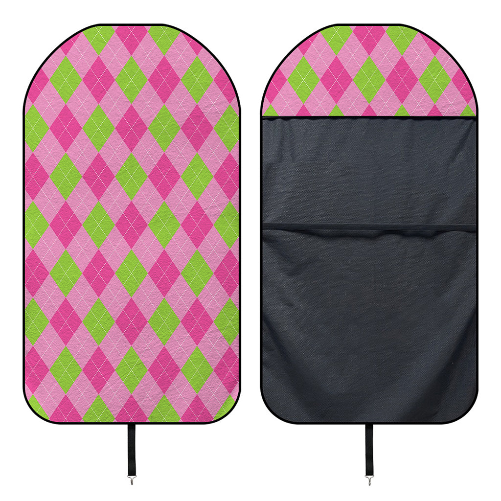 Green And Pink Argyle Pattern Print Waterproof Car Seat Cover