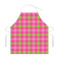 Green And Pink Buffalo Plaid Print Adjustable Apron