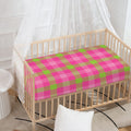 Green And Pink Buffalo Plaid Print Baby Crib Sheet
