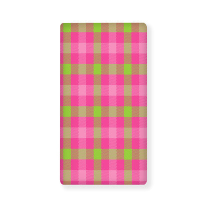 Green And Pink Buffalo Plaid Print Baby Crib Sheet