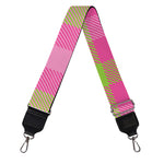 Green And Pink Buffalo Plaid Print Bag Strap
