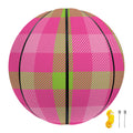 Green And Pink Buffalo Plaid Print Basketball