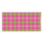 Green And Pink Buffalo Plaid Print Beach Towel