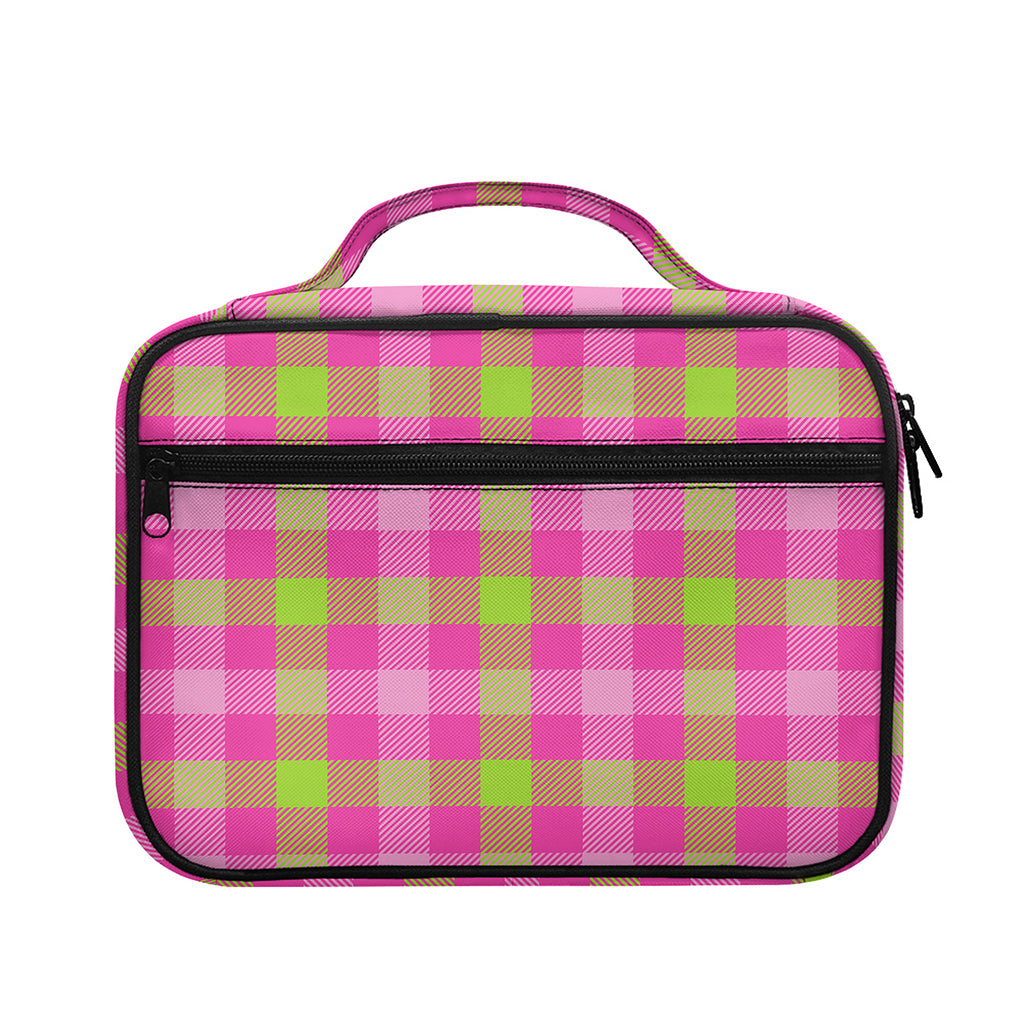 Green And Pink Buffalo Plaid Print Briefcase Bible Bag