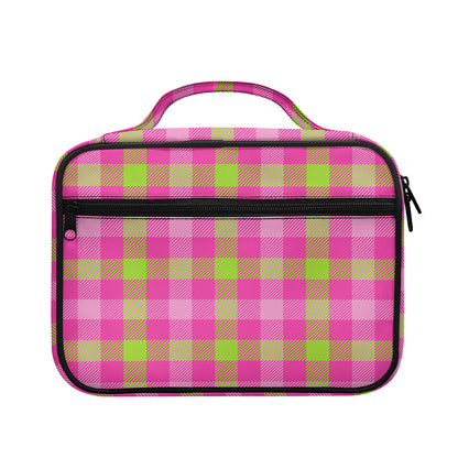 Green And Pink Buffalo Plaid Print Briefcase Bible Bag