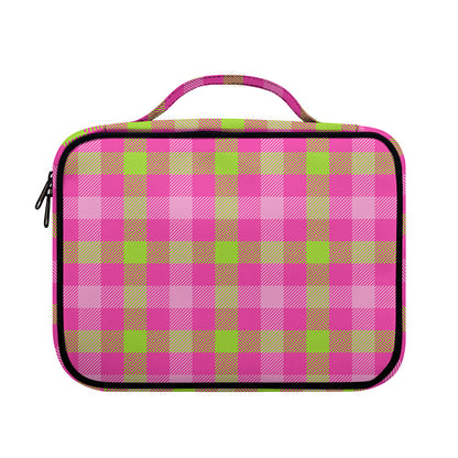 Green And Pink Buffalo Plaid Print Briefcase Bible Bag