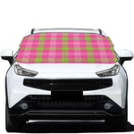 Green And Pink Buffalo Plaid Print Car Windshield Snow Cover