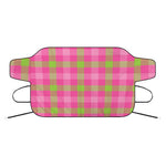 Green And Pink Buffalo Plaid Print Car Windshield Snow Cover