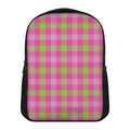 Green And Pink Buffalo Plaid Print Casual Backpack