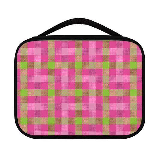 Green And Pink Buffalo Plaid Print Classic Bible Case