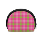 Green And Pink Buffalo Plaid Print Coin Purse