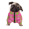 Green And Pink Buffalo Plaid Print Dog Zip Up Jacket