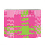 Green And Pink Buffalo Plaid Print Drum Lamp Shade