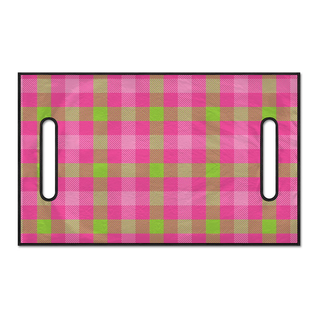 Green And Pink Buffalo Plaid Print Golf Cart Seat Cover