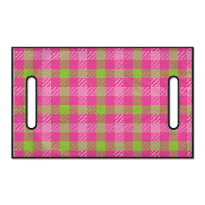 Green And Pink Buffalo Plaid Print Golf Cart Seat Cover