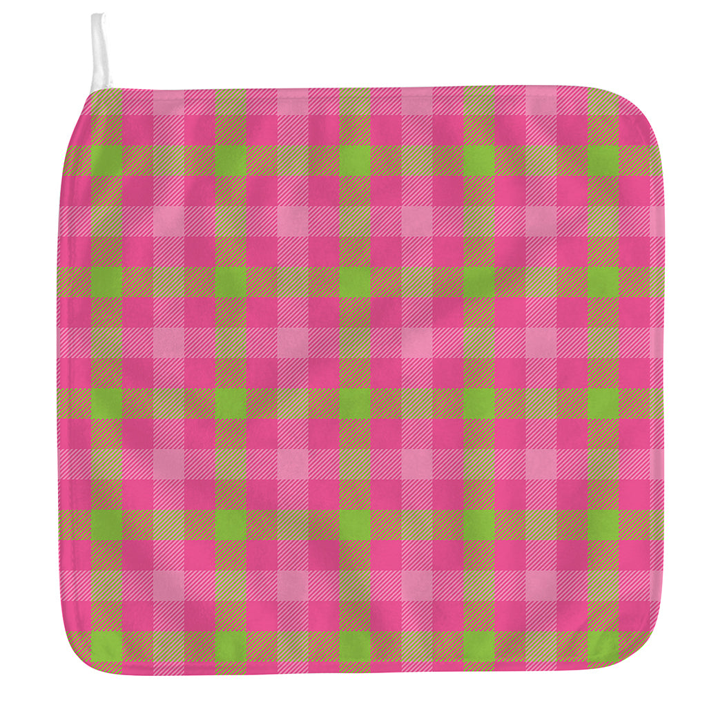 Green And Pink Buffalo Plaid Print Hand Towel