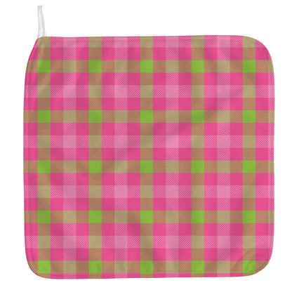 Green And Pink Buffalo Plaid Print Hand Towel