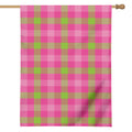Green And Pink Buffalo Plaid Print House Flag