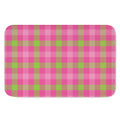 Green And Pink Buffalo Plaid Print Indoor Door Mat