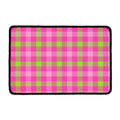 Green And Pink Buffalo Plaid Print Kitchen Mat