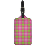 Green And Pink Buffalo Plaid Print Luggage Tag