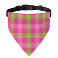 Green And Pink Buffalo Plaid Print Over The Collar Dog Bandana