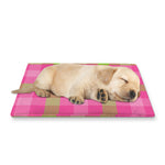 Green And Pink Buffalo Plaid Print Pet Cooling Mat Cover